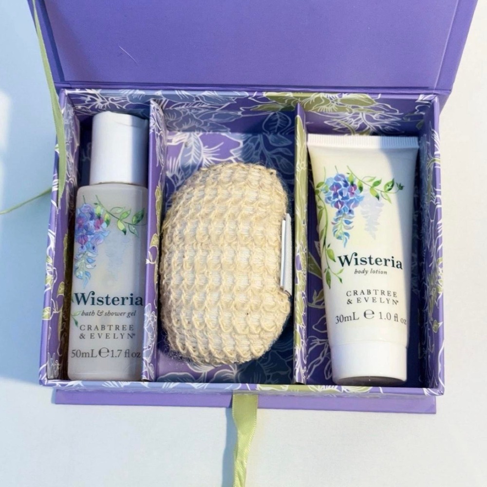 Crabtree & Evelyn Wisteria Bath & Shower travel set (discontinued scebt)